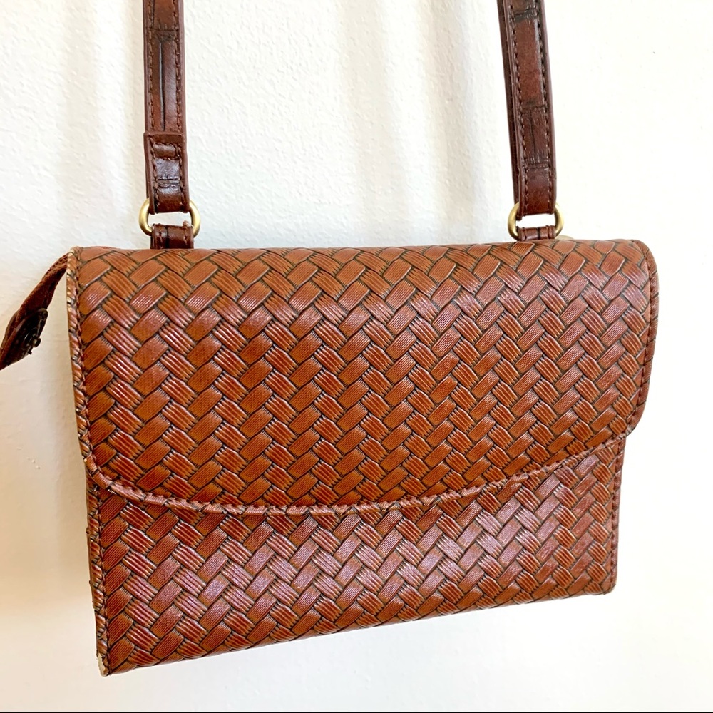 COLDWATER CREEK | Vintage Brown Woven Purse Crossbody - Picture 6 of 10